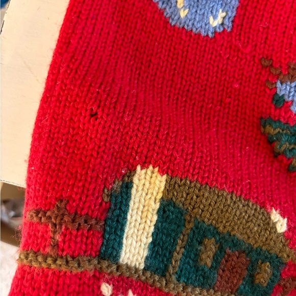 Vintage SKYR 100% Wool Sweater Cardigan Red Silver Heart Buttons Size Small - Picture 4 of 5